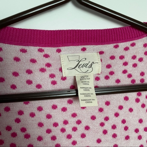 💜Host Pick💜 Levi’s Pink Polka Dot Cardigan - Picture 3 of 4